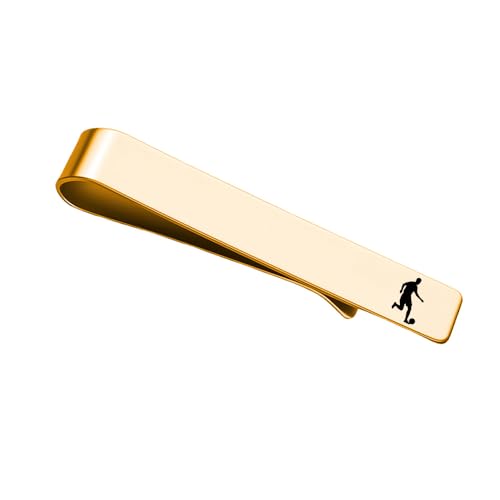 Mens Airplane Tie Clip for Boyfriend Husband Son Flight Attendant Accessories for Men - style: Gold Football