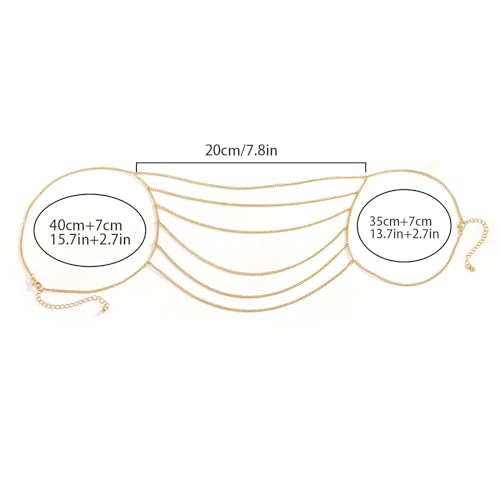 Multi-Layered Tassel Shoulder Body Chain Necklace Wedding Shoulder Back Chain Festival Upper Arm Bracelet Body Accessory for Women