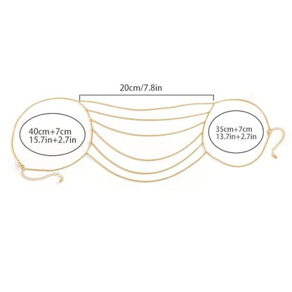 Multi-Layered Tassel Shoulder Body Chain Necklace Wedding Shoulder Back Chain Festival Upper Arm Bracelet Body Accessory for Women