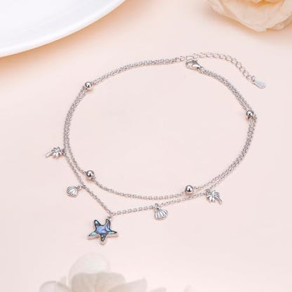 Anklets for Women 925 Sterling Silver Adjustable | Rose Sunflower Dragonfly Infinity Heart Starfish Shell Cherry Summer Beach Ankle Bracelet Waterproof Foot Chain Jewelry
