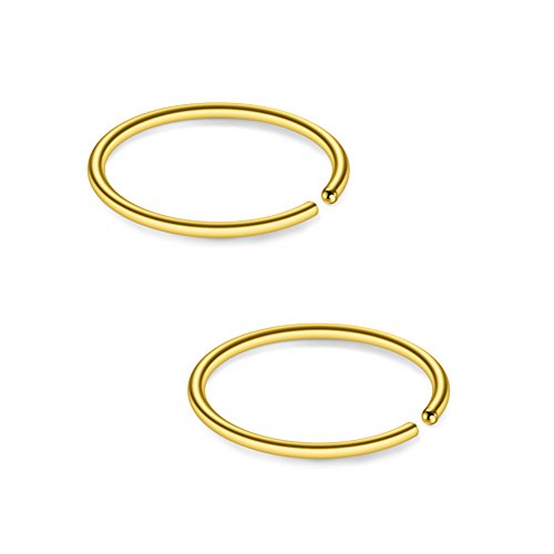 SCERRING 22G Stainless Steel Fake Nose Septum Hoop Rings Lip Helix Cartilage Tragus Ear Ring Piercing 6-10mm - style: 12PCS - 10mm Mix Color
