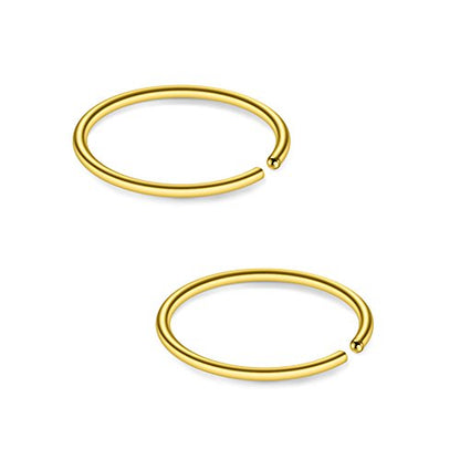 SCERRING 22G Stainless Steel Fake Nose Septum Hoop Rings Lip Helix Cartilage Tragus Ear Ring Piercing 6-10mm - style: 12PCS - 10mm Mix Color