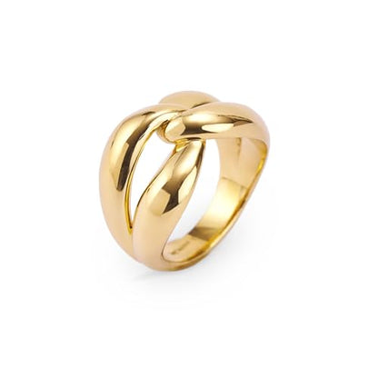 Hey Harper Gold Ring for Women - Gold Plated Stacking Waterproof & Sweatproof Jewerly Ring - Everday Non Tarnish Cute Fashion Circle Rings - style: Bond Ring