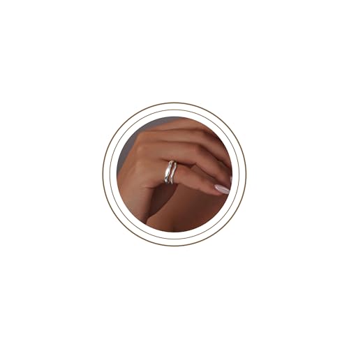Gold Rings for Women Men Non Tarnish, Waterproof Chunky 14K Gold Plated Dainty Stackable Rings Trendy Statement Pinky Thumb Rings Engagement Eternity Wedding Band Ring Stacking Gold Jewelry Size 3 4 5 6 7 8 9 10 11 - color: Silver, size: 3