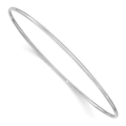 14k Gold 1.5mm High Polished Slip-on Bangle Bracelet, 8 Inches - color: White
