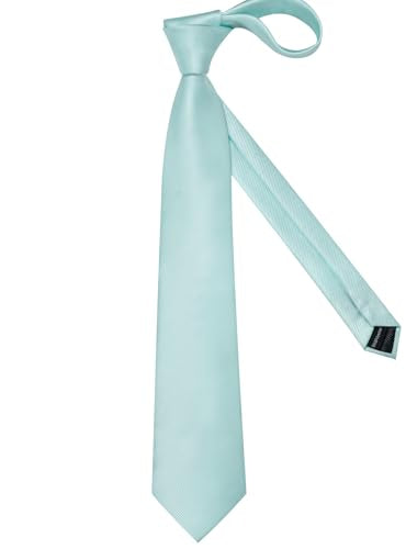 Solid Color Tie and Pocket Square with Tie Clip Lapel Pin Silk Formal Necktie Set Wedding Formal - color: Aqua