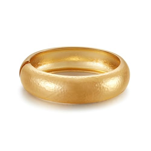 Golden Polished Chunky Twisted Hinged Waterdrop Bangle Bracelet for Women Spiraled Oval Bangle Bracelet - color: Gold Wide Round Hammered Bangle