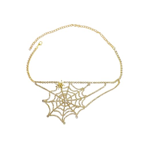 Crystal Rhinestone Spider Web Thigh Chain, Women's Layered Leg Body Chain, Halloween Costume Punk Jewelry Accessory