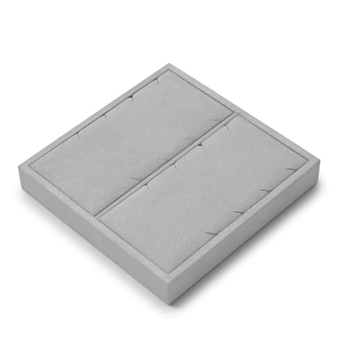 Microfiber Jewelry Pendant Display Tray | Jewelry Necklace Organizer Display Tray Gray - size: 5.5" x 5.51" x 0.78"
