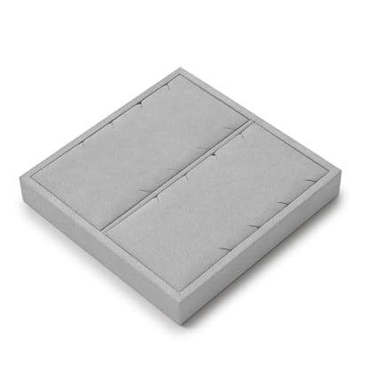 Microfiber Jewelry Pendant Display Tray | Jewelry Necklace Organizer Display Tray Gray - size: 5.5" x 5.51" x 0.78"