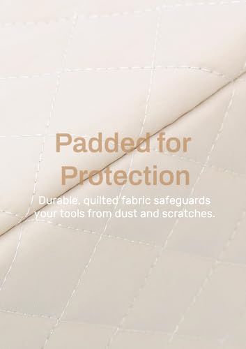 TeeYee Nylon Hair Tools Travel Bag for Dyson Airwrap Quilted Toiletry Bag | Travel Storage Bag for Shark Flexstyle/Curling Iron,Water-repellent,Wide-open,Well-structured,Heat-safe lining,001khaki - color: Khaki