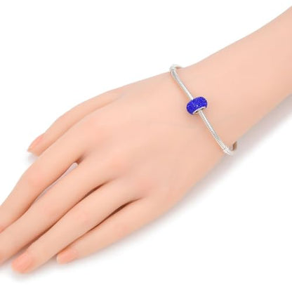 Adabele 1pc Solid 925 Sterling Silver Jan-Dec Birthstone Bead Charm - color: September