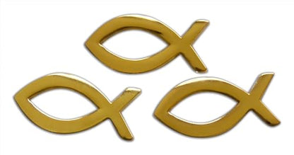 Novel Merk Christian Cross Icon Religious Lapel Pin, Hat Pin & Tie Tack Set with Clutch Back - style: 3- Fish Ichthys