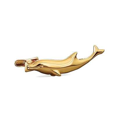 Fun Tie Clip for Men Personalized Tie Bar Fashion Business Tie Clip Men's Jewelry Gifts - style: Gold Dolphin