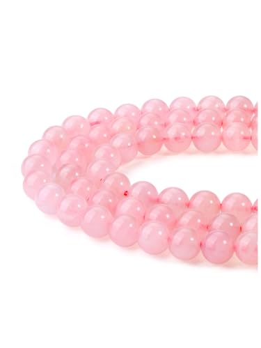 Jovivi 96pcs 8mm Pink Round Rose Quartz Stone Beads for Jewelry Making | Energy Healing Crystals Polished Semi Precious Gemstone,Genuine Real Stone Beads for Bracelet Necklace - color: Rose Quartz