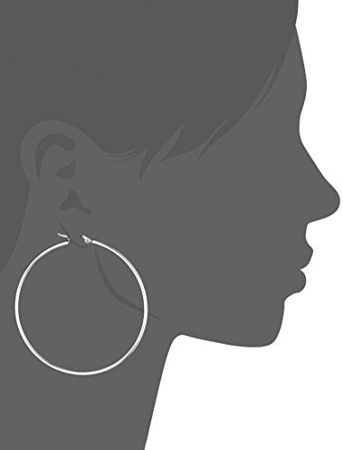 Amazon Essentials Stainless Steel Rounded Tube Hoop Earrings (50mm), (previously Amazon Collection) - color: Stainless Steel, size: 60 mm