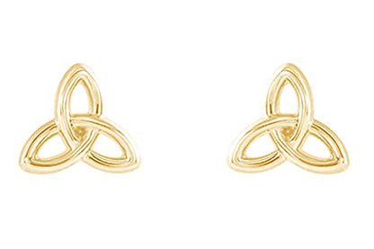 AFFY 14K Gold Plated 925 Sterling Silver Plain Minimalist dainty Stud Earrings Jewelry For Her Women Birthday Gift - color: Celtic-Inspired Trinity