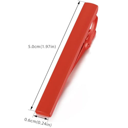 HONEY BEAR 5cm/5.4cm/6cm Mens Tie Clip Bar for Normal Size Steel Business Wedding Gift 1.97"/2.12"/2.36" - style: 5cm Red