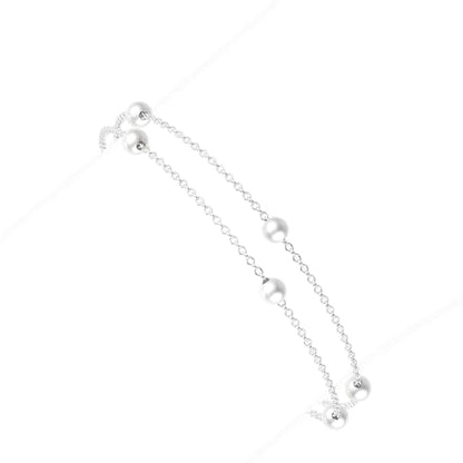 NECOCY 14K Gold Plated Pearl Bracelets for Women, Dainty Bracelets Stack Trendy Pearls Beaded Link Chain Charm Bracelets Set Layered Tiny Wedding Prom Jewelry Gift for Women Mother's Day Graduation - style: Style-2-Silver