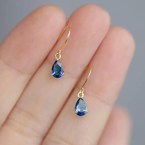 Dainty Drop Earrings with Pear CZ for Women Romantic Jewelry - color: E5416
