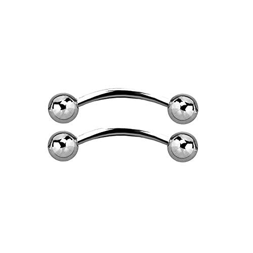 Pierced Owl - 14GA 316L Stainless Steel Curved Nipple Barbells, Sold as a Pair - style: 14mm (9/16")
