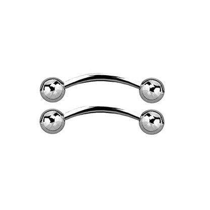 Pierced Owl - 14GA 316L Stainless Steel Curved Nipple Barbells, Sold as a Pair - style: 14mm (9/16")