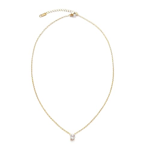Dainty Choker Necklace for Women 18K Gold Plated Shining Dots Box Chain Sparkle Necklaces Cute Paperclip Link Herringbone Necklace Exquisite Jewelry Gifts for Mom Girlfriend - style: Z/Simple Diamond GD