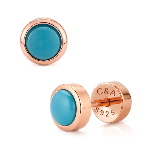 CHIC & ARTSY 18K Gold Plated Solid 925 Sterling Silver Flat Back Earrings for Women Multiple Piercings Screw Back Earrings Cartilage Hypoallergenic Jewelry - style: 925 Silver Flat Back #15
