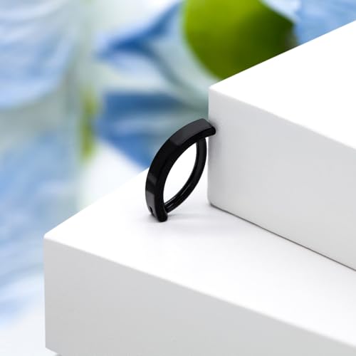 16G Labret Stud, G23 Titanium Vertical Labret Lip Piercing Jewelry, Gold Eyebrow Ring Clicker Belly Button Ring Hoop For Women Men - color: Black, size: 10mm