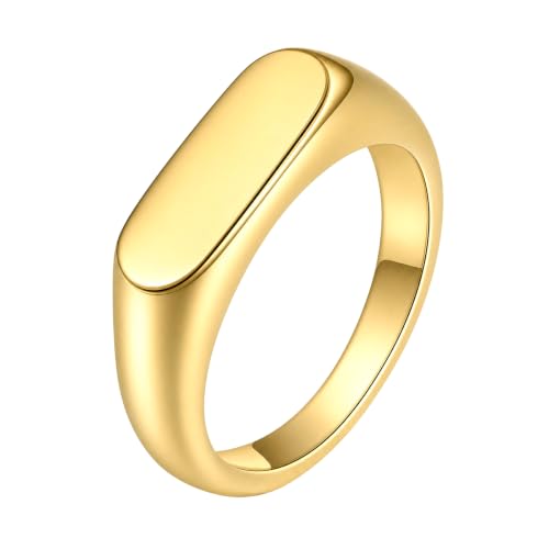 PCY Stainless Steel Gold Plated Men Women Band Ring - color: 6mm Gold CYJ