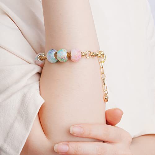 tiggell 5pcs Chain Bracelets Kit Silver Plated Snake Chain with Heart Lobster European Charm Bracelet for Christmas DIY Women Jewelry Findings Bracelet Making (gold) - color: gold