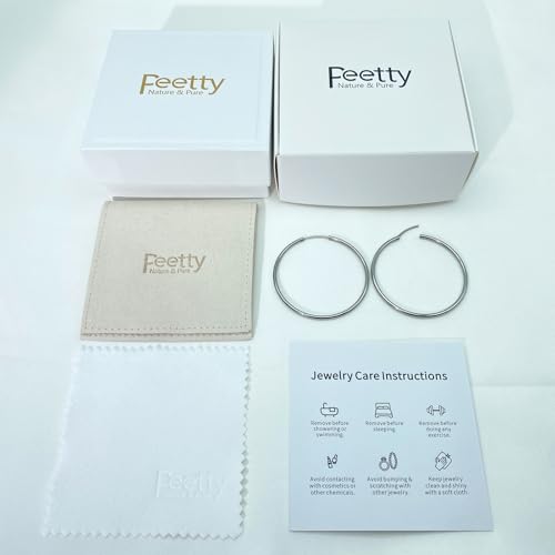 Lightweight Large Hoop Earrings Thin G23 Titanium Hypoallergenic 50 60 MM for Women Gift - size: 50mm