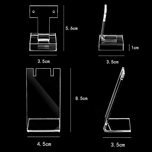 4 Pcs Clear Acrylic Jewelry Display Stands Single Pair Earring Holders L Shape Necklace Display Racks Small Ear Stud Organizer