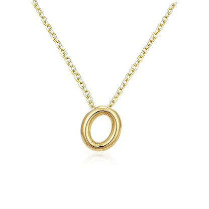 Gold Initial Necklace for Teen Girls Women Letter necklaces Jewelry Gifts | Gifts for Girls Women, Teen Girl Gifts Trendy Stuff, Bubble Letter Pendant Necklace - style: O