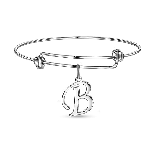 Stainless Steel Initial Letter Connector Charms Alphabet Pendant Diy Craft for Jewelry Making Necklaces Bracelets Keychain - color: Stainless Steel B