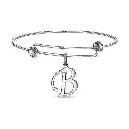 Stainless Steel Initial Letter Connector Charms Alphabet Pendant Diy Craft for Jewelry Making Necklaces Bracelets Keychain - color: Stainless Steel B