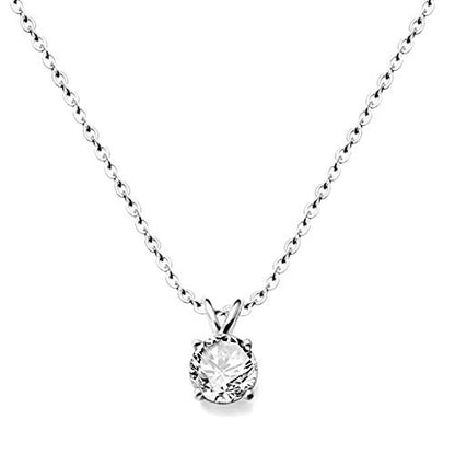 Jude Jewelers Stainless Steel Classical Simple Plain Solitaire Style Collar Charm Necklace - color: Silver
