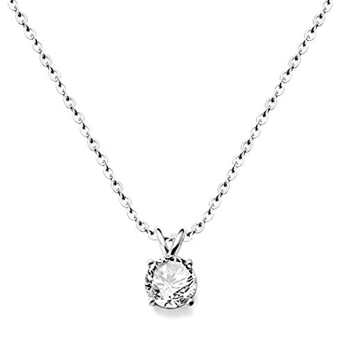 Jude Jewelers Stainless Steel Classical Simple Plain Solitaire Style Collar Charm Necklace - color: Silver