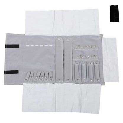 Portable Size Velvet Roll up Organizer Bag Jewelry with Multiple Independent Compartments, Soft Velvet Protection and Quick Access, for Travel and Business Trips