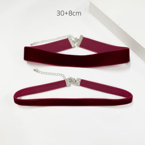 Christmas Choker Necklace for Women Xmas Gift Snowflake Red Velvet Pendant Necklace Red Velvet Reindeer Choker Necklaces Christmas Party Costume Accessories - style: wide