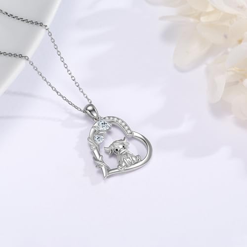 Heart Animal Necklace 925 Sterling Silver Cute Animal Pendant Jewelry Birthday Gifts for Women Girlfriend Mom Animal Lovers - style: 3-2 Highland Cow