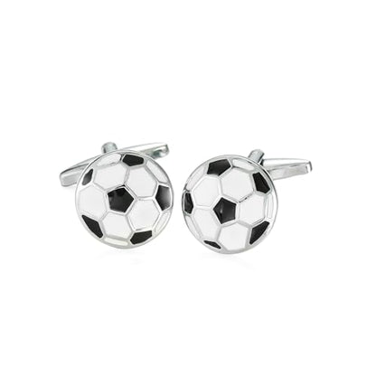 Men’s Soccer Ball Cufflinks – 1 Pair Stainless Steel French Shirt Cuff Nails, Polished Brass Business Suit Accessory – Ideal for Weddings, Birthdays, and Father’s Day - color: Soccer Ball