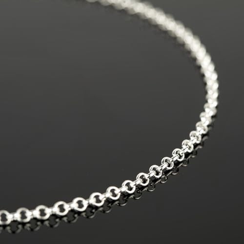 UMAOKANG 10 Meters Silver Chain for Jewelry Making Silver Plated Solid Brass Chains Bulk for Women Necklace Bracelet DIY Jewelry Supplies - color: Silver Rolo