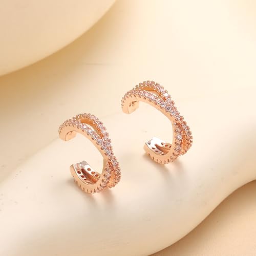1Pair Ear Cuffs for Women cz Non Earrings Adjustable Ear Cuff Earrings Clip On cz Cartilage Helix Ear Jewelry