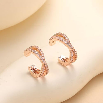 1Pair Ear Cuffs for Women cz Non Earrings Adjustable Ear Cuff Earrings Clip On cz Cartilage Helix Ear Jewelry