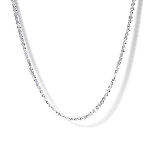 PAVOI 14K Gold Plated Adjustable Link Chain Necklace for Women | Box Rope Sphere Bead Serpentine Anchor Mariner Gold Chain Necklaces - color: White Gold, style: Serpentine
