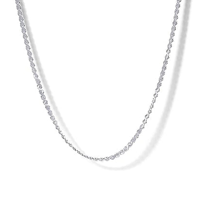 PAVOI 14K Gold Plated Adjustable Link Chain Necklace for Women | Box Rope Sphere Bead Serpentine Anchor Mariner Gold Chain Necklaces - color: White Gold, style: Serpentine