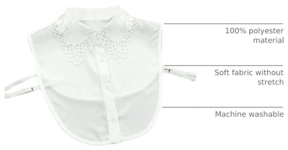 Verdusa Women's Fake Collar Detachable Dickey Collar Half Shirts Blouse - color: White Floral