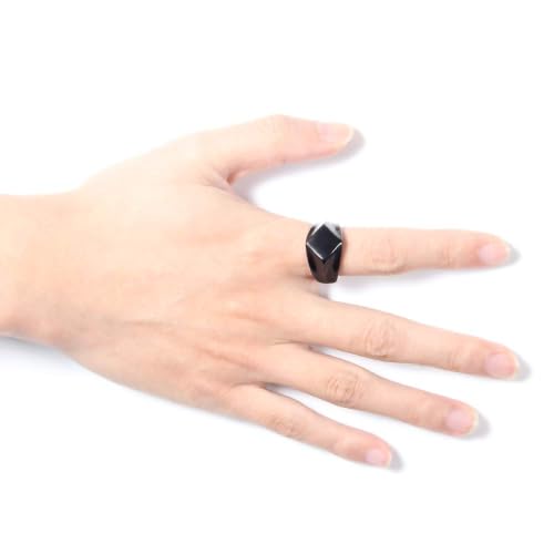 MYNENEY Stainless Steel Square Shape Signet for Men Statement Ring - color: Rhombus Black