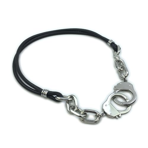 Succuba Stainless Steel Handcuff Choker Necklace Chain Pendant Choker Collar Necklace for Women and Men from 16 to 24 Inches with Box - color: C, size: 20 Inches